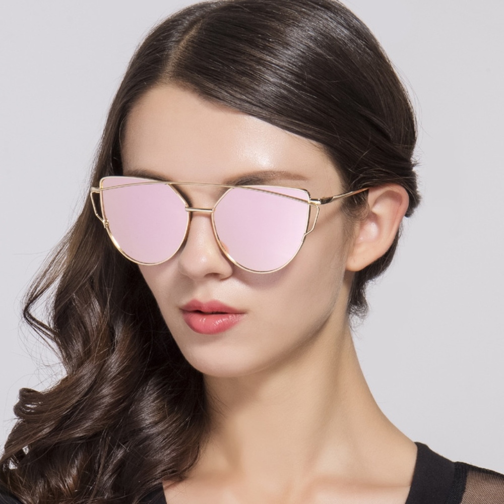 Sassy Mirrored Silver- Blue Sunglasses - Picture 4 of 5